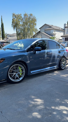 Blue Subaru WRX detailed exterior