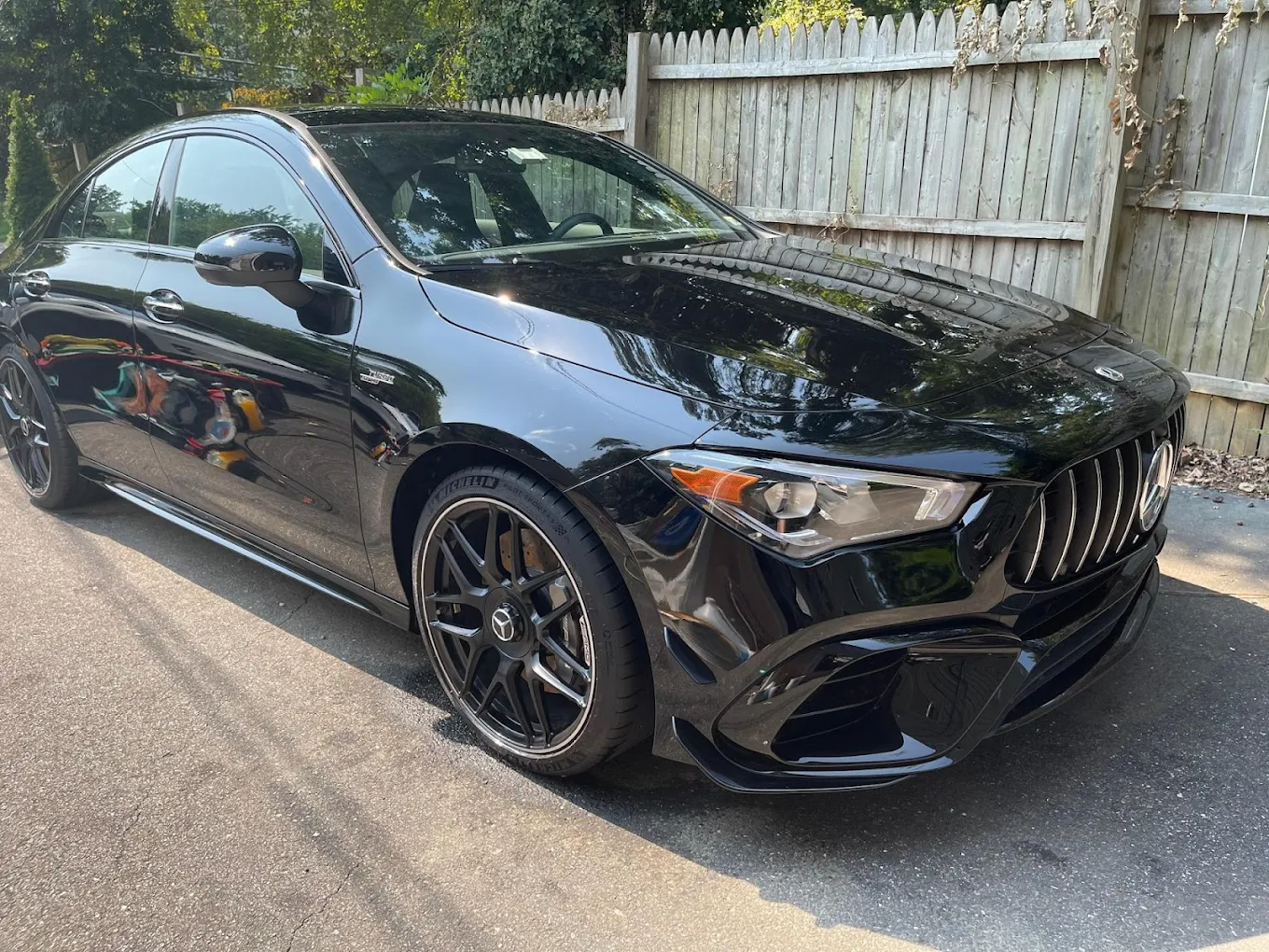 Ceramic-coated black Mercedes-AMG CLA with deep gloss finish